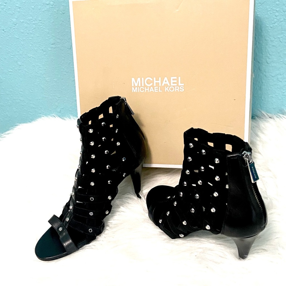 Micheal kors black leather dress boot size 8